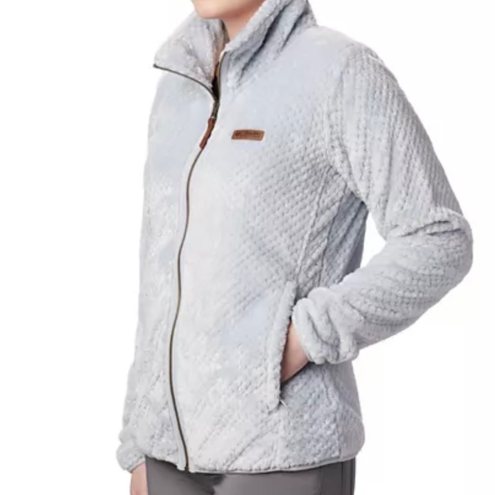 Columbia gray fleece Sherpa jacket size sm